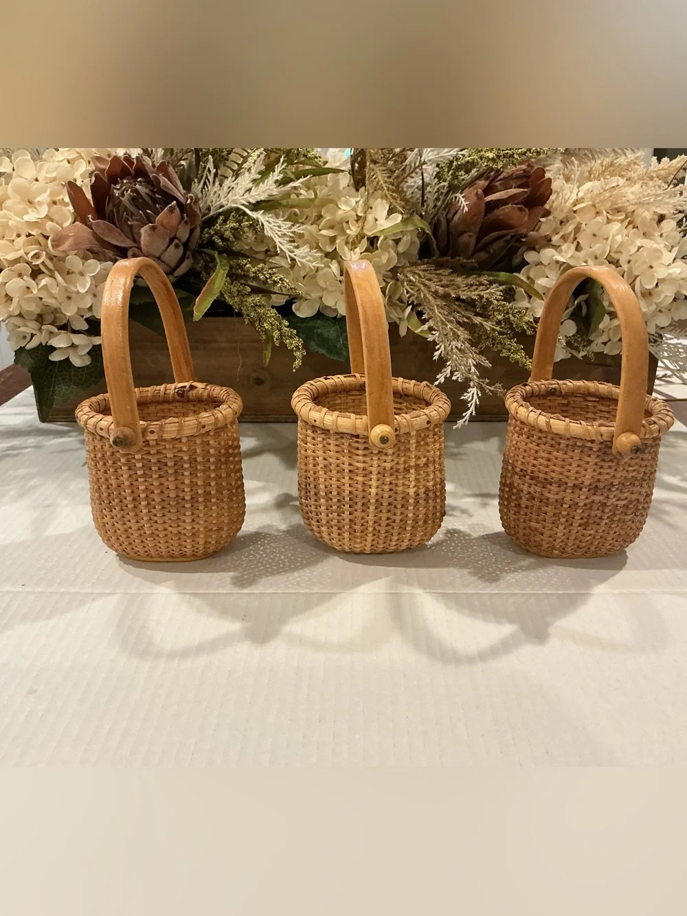 3 Nantucket Lightship Baskets 4 inch